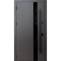 Елегант вулиця Qdoors Стрит  RAL8019/Дуб темний  (ручка труба)